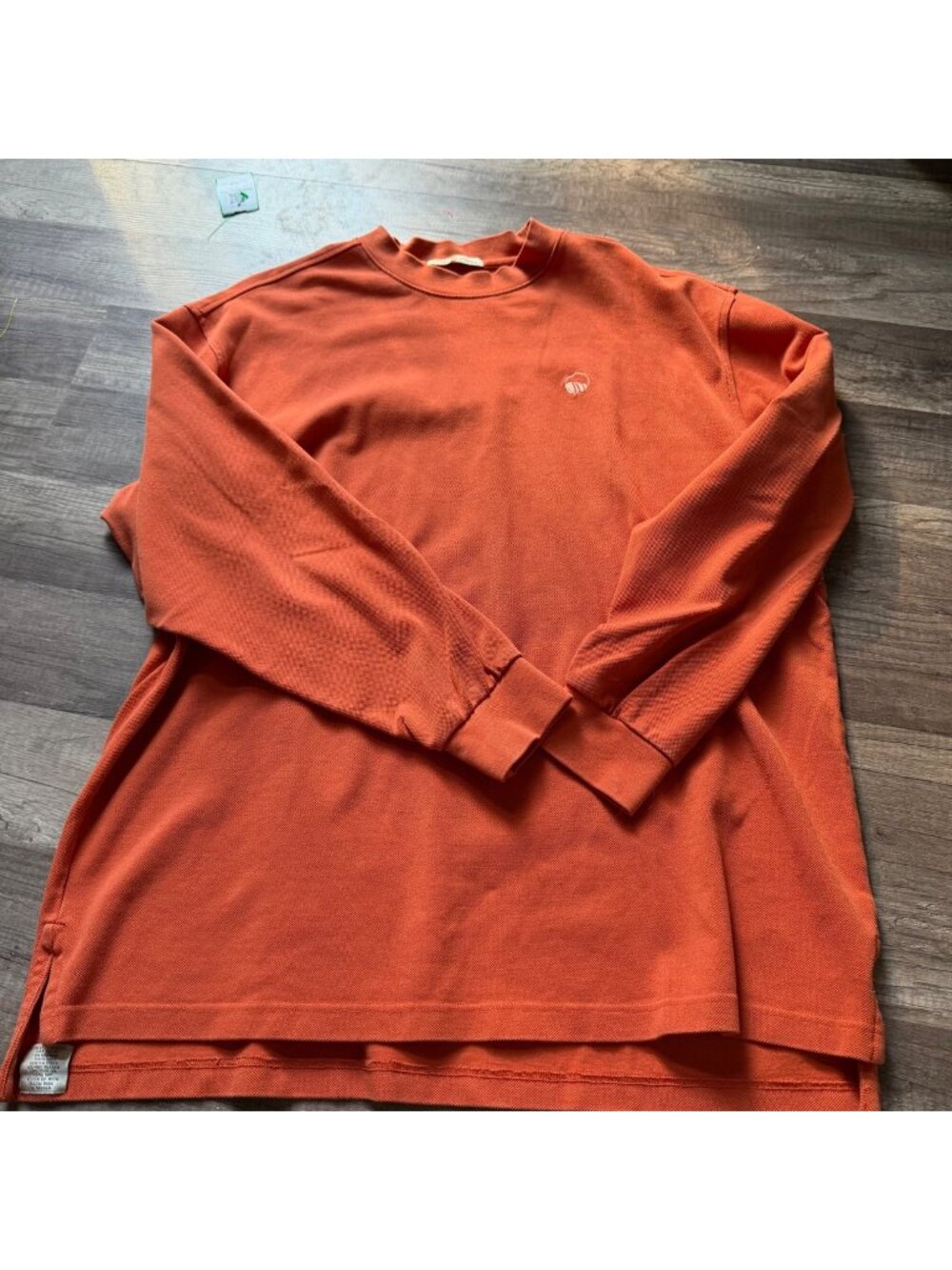 Peter Millar Orange Long Sleeve Double Mercerized Cotton Shirt Size L